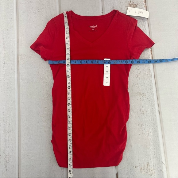 Short Sleeve V-Neck Maternity T-Shirt Isabel Maternity by Ingrid & Isabe|Red XS - Picture 14 of 16